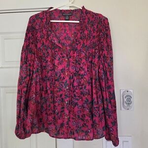 Chelsea & Theodore Pink Floral Blouse